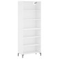 vidaXL Aparador alto madera de ingeniería blanco 69,5x32,5x180 cm vidaXL Aparador alto madera de ingeniería blanco 69,5x32,5x180 cm