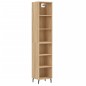 vidaXL Aparador de madera contrachapada color roble 34,5x32,5x180 cm vidaXL Aparador de madera contrachapada color roble 34,5x32,5x180 cm