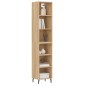 vidaXL Aparador de madera contrachapada color roble 34,5x32,5x180 cm vidaXL Aparador de madera contrachapada color roble 34,5x32,5x180 cm