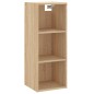vidaXL Aparador de madera contrachapada color roble 34,5x32,5x180 cm vidaXL Aparador de madera contrachapada color roble 34,5x32,5x180 cm