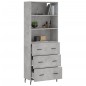 vidaXL Aparador alto madera contrachapada gris hormigón 69,5x34x180 cm vidaXL Aparador alto madera contrachapada gris hormigón 69,5x34x180 cm