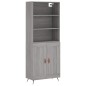 vidaXL Aparador alto madera contrachapada gris sonoma 69,5x34x180 cm vidaXL Aparador alto madera contrachapada gris sonoma 69,5x34x180 cm