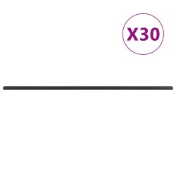 vidaXL Postes de valla de jardín 30 uds acero gris 200 cm