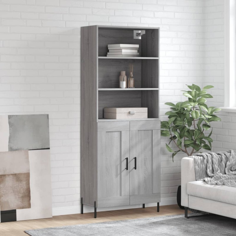 vidaXL Aparador alto madera contrachapada gris sonoma 69,5x34x180 cm vidaXL Aparador alto madera contrachapada gris sonoma 69,5x34x180 cm