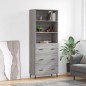 vidaXL Aparador alto madera contrachapada gris sonoma 69,5x34x180 cm vidaXL Aparador alto madera contrachapada gris sonoma 69,5x34x180 cm