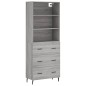 vidaXL Aparador alto madera contrachapada gris sonoma 69,5x34x180 cm vidaXL Aparador alto madera contrachapada gris sonoma 69,5x34x180 cm