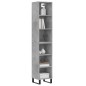 vidaXL Aparador de madera contrachapada gris hormigón 34,5x32,5x180 cm