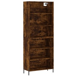 vidaXL Aparador alto madera ingeniería roble ahumado 69,5x32,5x180 cm