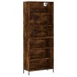 vidaXL Aparador alto madera ingeniería roble ahumado 69,5x32,5x180 cm vidaXL Aparador alto madera ingeniería roble ahumado 69,5x32,5x180 cm