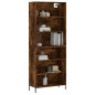vidaXL Aparador alto madera ingeniería roble ahumado 69,5x32,5x180 cm vidaXL Aparador alto madera ingeniería roble ahumado 69,5x32,5x180 cm