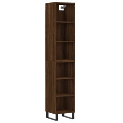 vidaXL Aparador alto madera contrachapada roble marrón 34,5x32,5x180cm