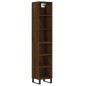 vidaXL Aparador alto madera contrachapada roble marrón 34,5x32,5x180cm vidaXL Aparador alto madera contrachapada roble marrón 34,5x32,5x180cm