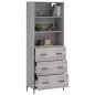 vidaXL Aparador alto madera contrachapada gris sonoma 69,5x34x180 cm vidaXL Aparador alto madera contrachapada gris sonoma 69,5x34x180 cm