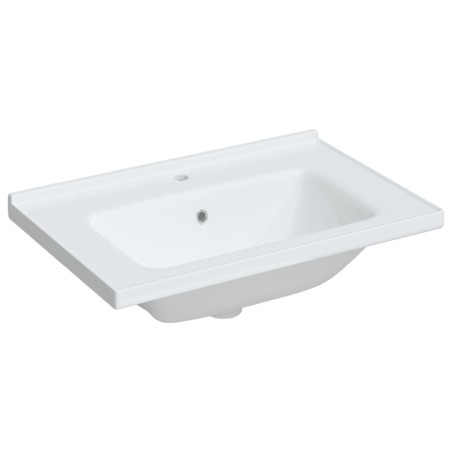 vidaXL Lavabo de baño rectangular cerámica blanco 71x48x19,5 cm