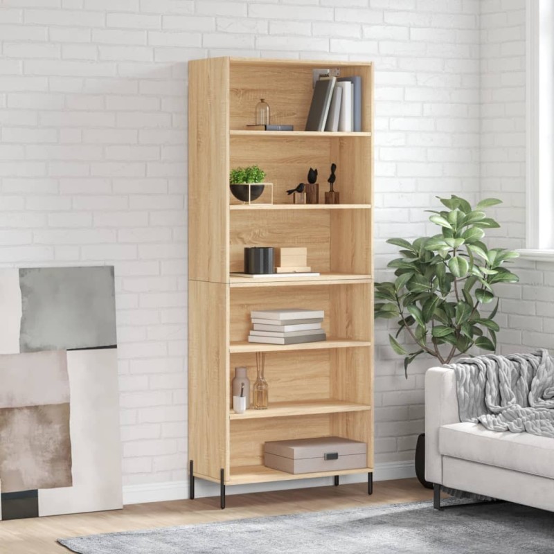 vidaXL Aparador alto madera de ingeniería roble Sonoma 69,5x32,5x180cm vidaXL Aparador alto madera de ingeniería roble Sonoma 69,5x32,5x180cm