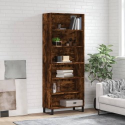 vidaXL Aparador alto madera ingeniería roble ahumado 69,5x32,5x180 cm
