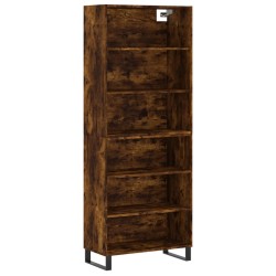 vidaXL Aparador alto madera ingeniería roble ahumado 69,5x32,5x180 cm