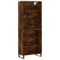 vidaXL Aparador alto madera ingeniería roble ahumado 69,5x32,5x180 cm