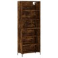 vidaXL Aparador alto madera ingeniería roble ahumado 69,5x32,5x180 cm vidaXL Aparador alto madera ingeniería roble ahumado 69,5x32,5x180 cm