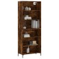 vidaXL Aparador alto madera ingeniería roble ahumado 69,5x32,5x180 cm vidaXL Aparador alto madera ingeniería roble ahumado 69,5x32,5x180 cm