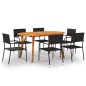 vidaXL Juego de comedor de jardín 7 piezas negro vidaXL Juego de comedor de jardín 7 piezas negro