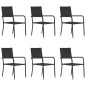 vidaXL Juego de comedor de jardín 7 piezas negro vidaXL Juego de comedor de jardín 7 piezas negro