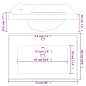 vidaXL Lavabo de baño rectangular cerámica blanco 71x48x19,5 cm