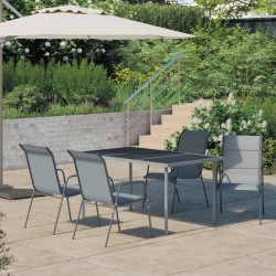 vidaXL Juego de comedor para jardín 5 piezas acero gris antracita