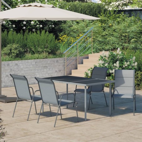 vidaXL Juego de comedor para jardín 5 piezas acero gris antracita