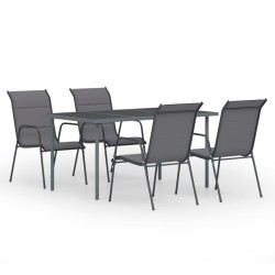 vidaXL Juego de comedor para jardín 5 piezas acero gris antracita