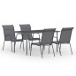 vidaXL Juego de comedor para jardín 5 piezas acero gris antracita vidaXL Juego de comedor para jardín 5 piezas acero gris antracita