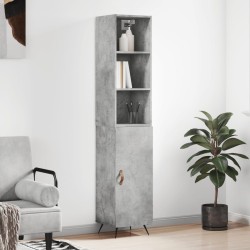 vidaXL Aparador de madera contrachapada gris hormigón 34,5x34x180 cm