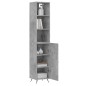 vidaXL Aparador de madera contrachapada gris hormigón 34,5x34x180 cm vidaXL Aparador de madera contrachapada gris hormigón 34,5x34x180 cm