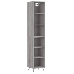 vidaXL Aparador alto madera contrachapada gris Sonoma 34,5x32,5x180 cm