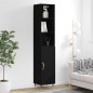 vidaXL Aparador de madera contrachapada negro 34,5x34x180 cm vidaXL Aparador de madera contrachapada negro 34,5x34x180 cm