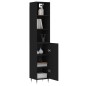 vidaXL Aparador de madera contrachapada negro 34,5x34x180 cm vidaXL Aparador de madera contrachapada negro 34,5x34x180 cm