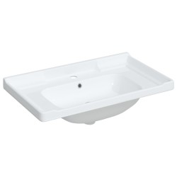 vidaXL Lavabo de baño rectangular cerámica blanco 91,5x48x19,5 cm