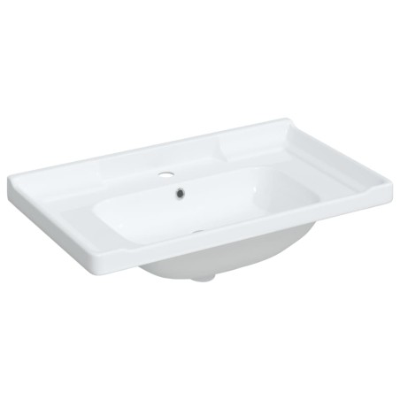 vidaXL Lavabo de baño rectangular cerámica blanco 91,5x48x19,5 cm