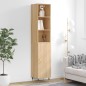 vidaXL Aparador de madera contrachapada roble Sonoma 34,5x34x180 cm vidaXL Aparador de madera contrachapada roble Sonoma 34,5x34x180 cm