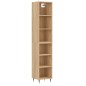 vidaXL Aparador de madera contrachapada color roble 34,5x32,5x180 cm vidaXL Aparador de madera contrachapada color roble 34,5x32,5x180 cm