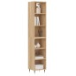 vidaXL Aparador de madera contrachapada color roble 34,5x32,5x180 cm vidaXL Aparador de madera contrachapada color roble 34,5x32,5x180 cm