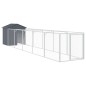 vidaXL Caseta perros con tejado acero galvanizado gris 117x609x123 cm