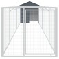 vidaXL Caseta perros con tejado acero galvanizado gris 117x609x123 cm