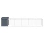 vidaXL Caseta perros con tejado acero galvanizado gris 117x609x123 cm