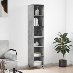 vidaXL Aparador de madera contrachapada gris hormigón 34,5x32,5x180 cm