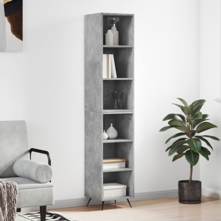 vidaXL Aparador de madera contrachapada gris hormigón 34,5x32,5x180 cm