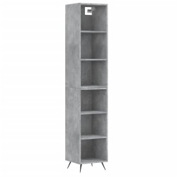 vidaXL Aparador de madera contrachapada gris hormigón 34,5x32,5x180 cm