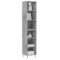 vidaXL Aparador de madera contrachapada gris hormigón 34,5x32,5x180 cm vidaXL Aparador de madera contrachapada gris hormigón 34,5x32,5x180 cm