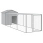 vidaXL Gallinero con corral acero galvanizado gris claro 117x405x123cm vidaXL Gallinero con corral acero galvanizado gris claro 117x405x123cm