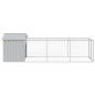 vidaXL Gallinero con corral acero galvanizado gris claro 117x405x123cm vidaXL Gallinero con corral acero galvanizado gris claro 117x405x123cm
